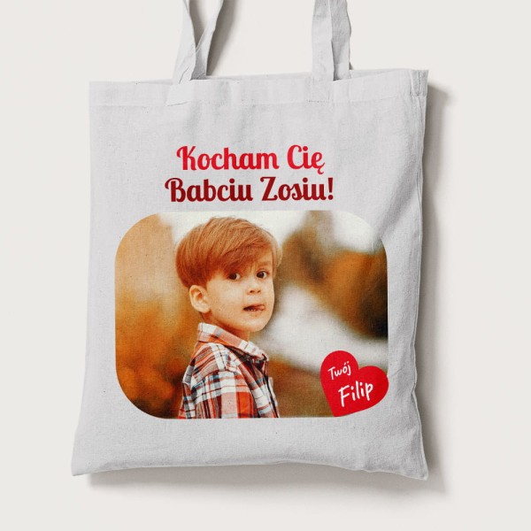 Torba Na Dzień Babci Ze Zdjęciem i Imionami