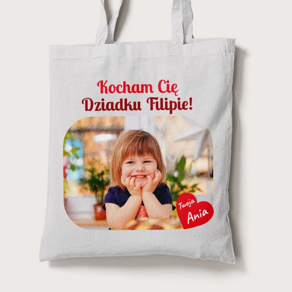 Torba Na Dzień Dziadka Ze Zdjęciem i Imionami