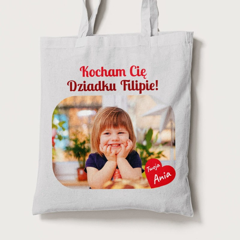 Torba Na Dzień Dziadka Ze Zdjęciem i Imionami