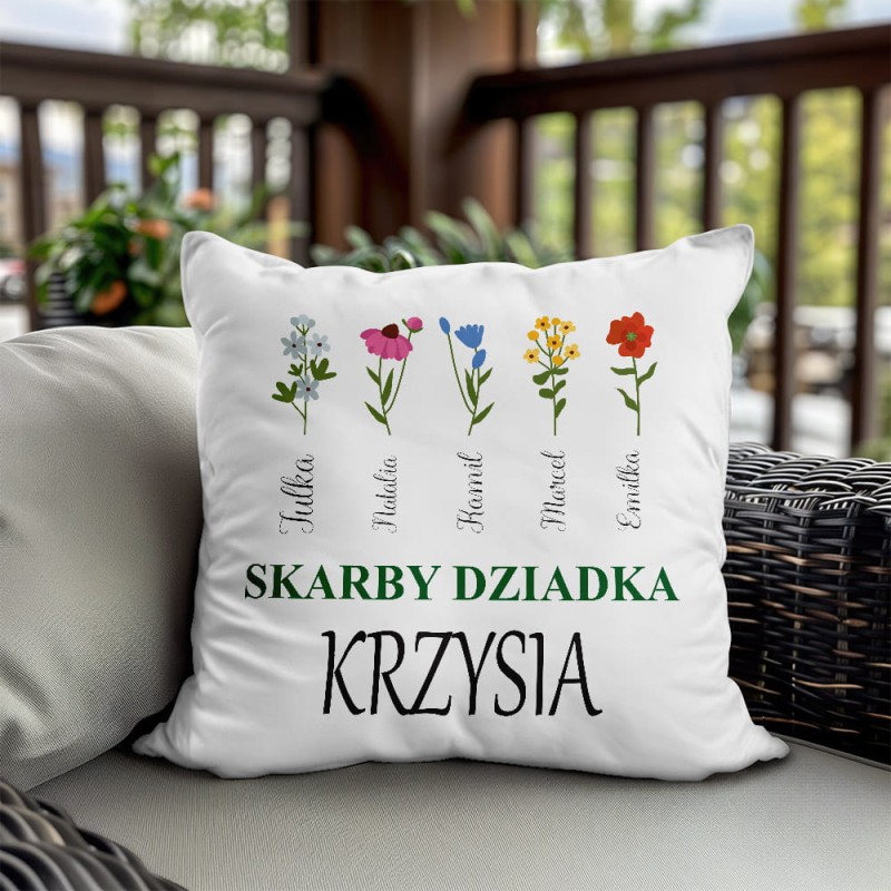 Poduszka Dla Dziadka z Imionami Wnucząt