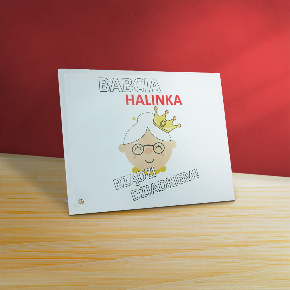 Ramka Na Dzień Babci Z Imieniem na Szkle