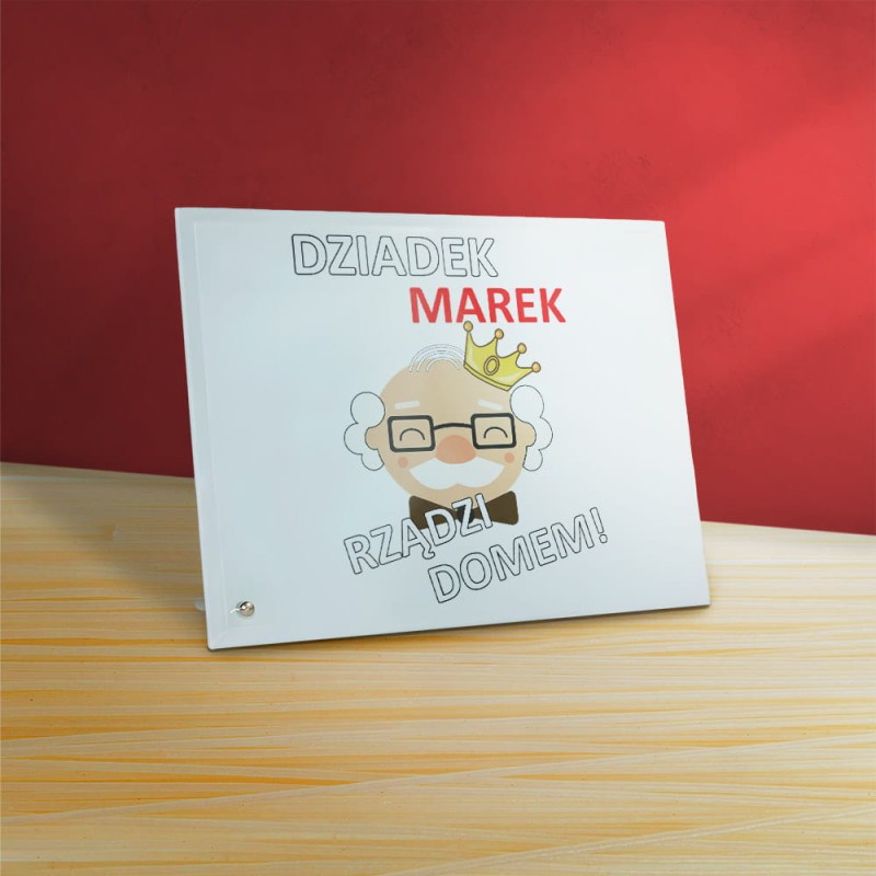 Ramka Na Dzień Dziadka Z Imieniem Na Szkle