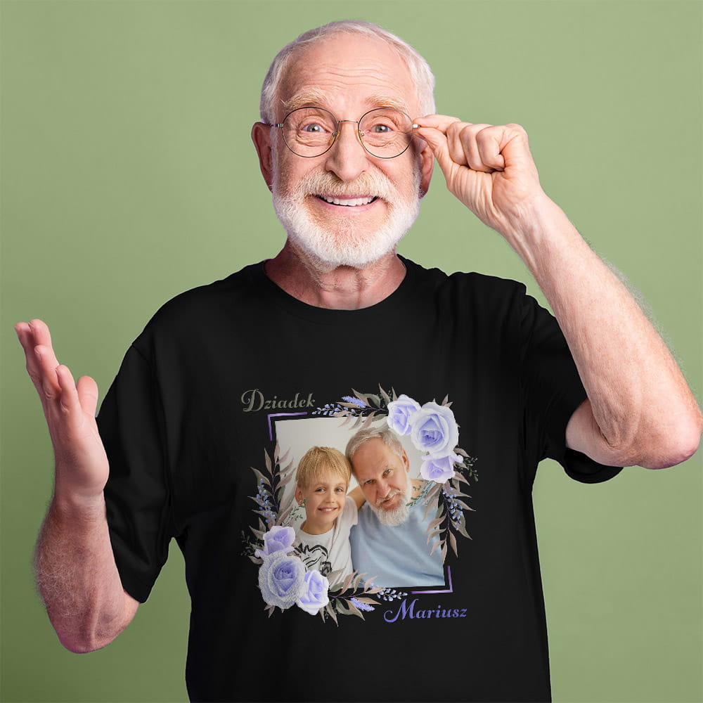Koszulka Na Dzień Dziadka Ze Zdjęciem i Imieniem