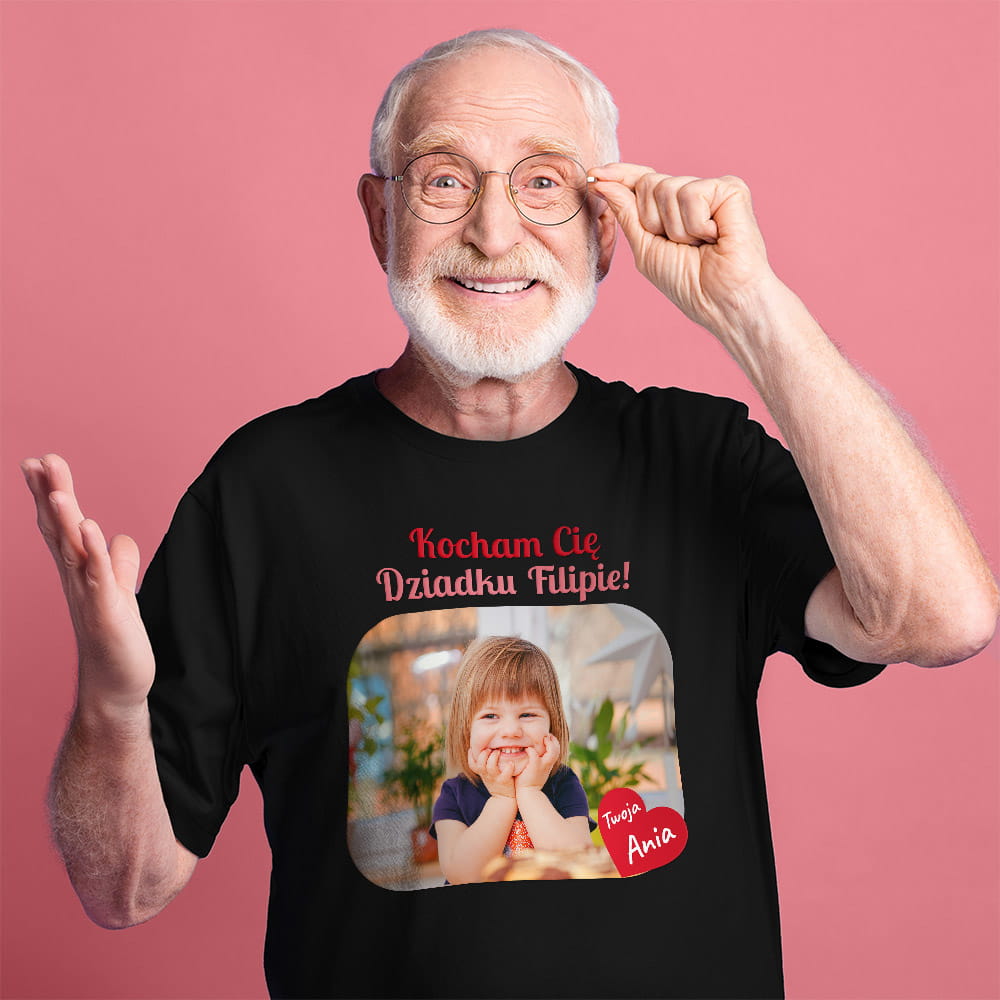 Koszulka Na Dzień Dziadka Ze Zdjęciem i Imionami