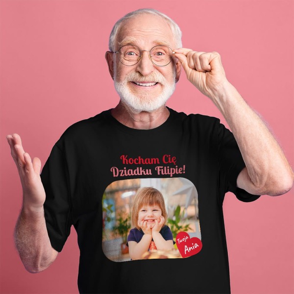 Koszulka Na Dzień Dziadka Ze Zdjęciem i Imionami