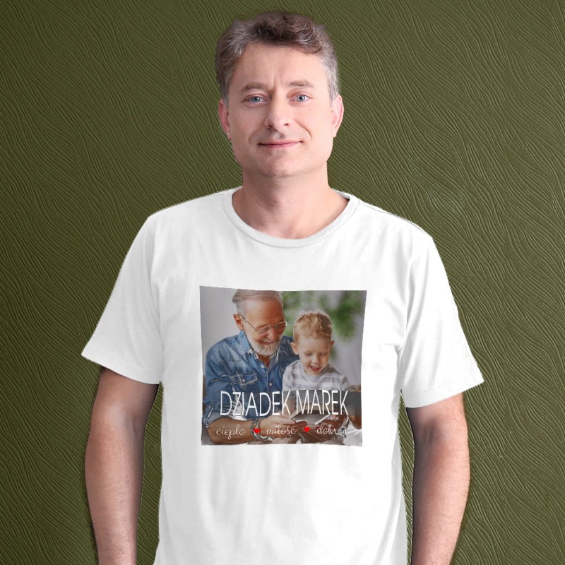Koszulka Na Dzień Dziadka Ze Zdjęciem I Imieniem