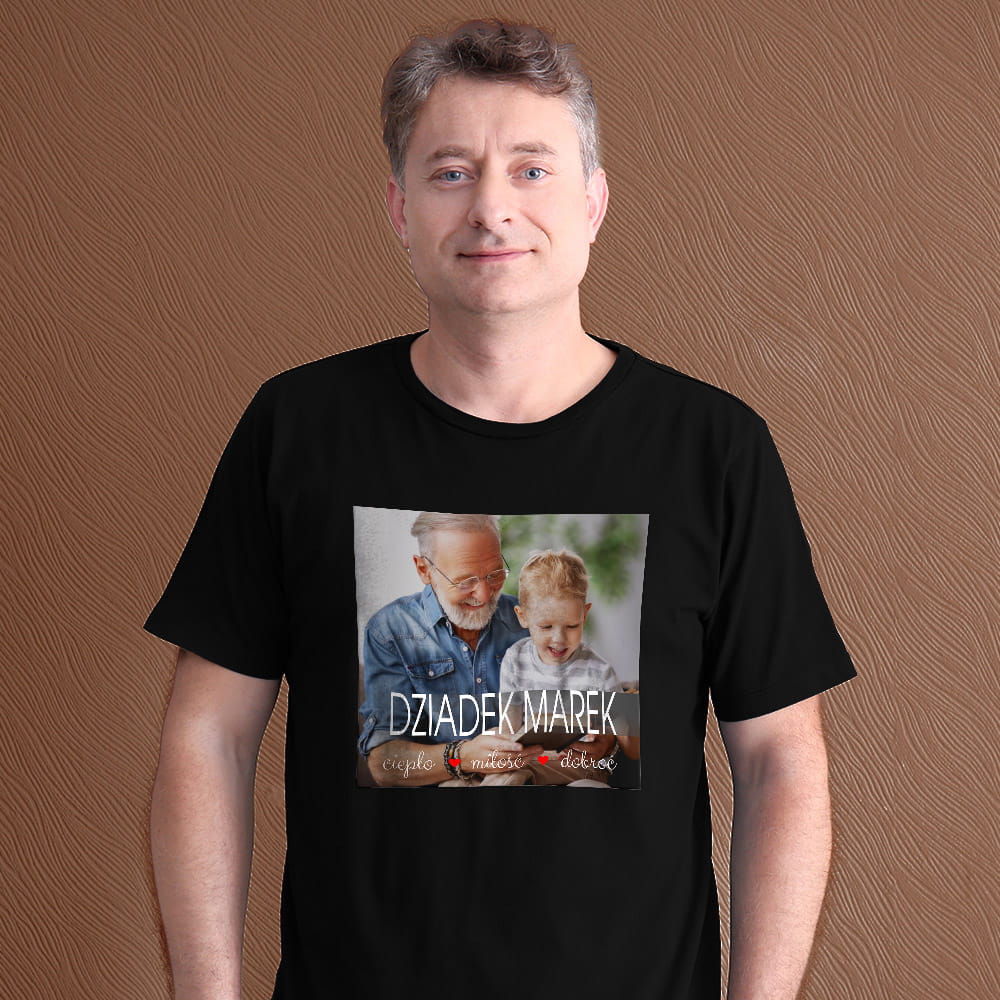 Koszulka Na Dzień Dziadka Ze Zdjęciem I Imieniem