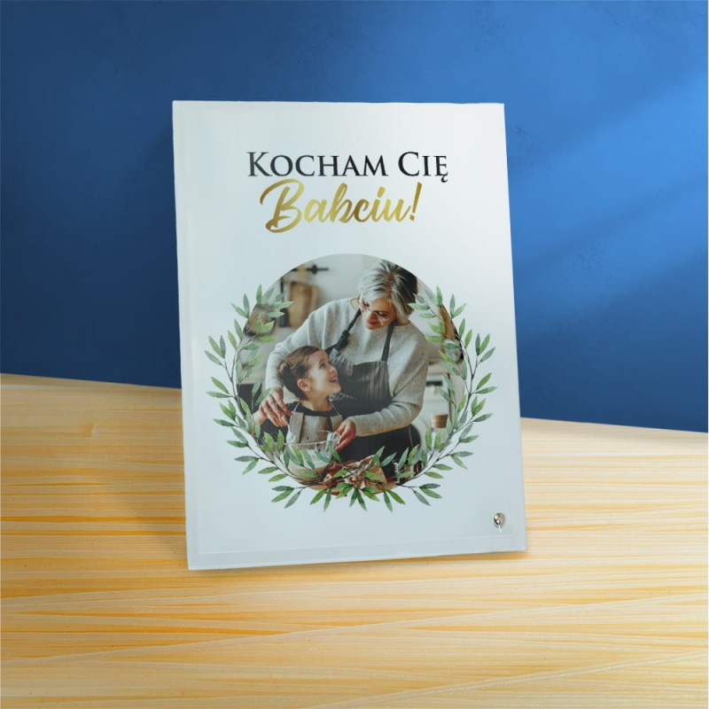 Ramka Na Dzień Babci Ze Zdjęciem Na Szkle