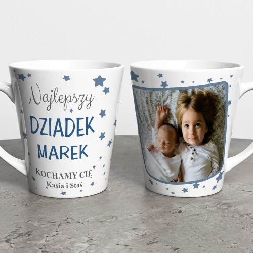 Kubek Latte Dla Dziadka Ze Zdjęciem i Imionami