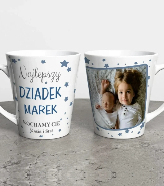 Kubek Latte Dla Dziadka Ze Zdjęciem i Imionami – miniatura 1000 × 1134
