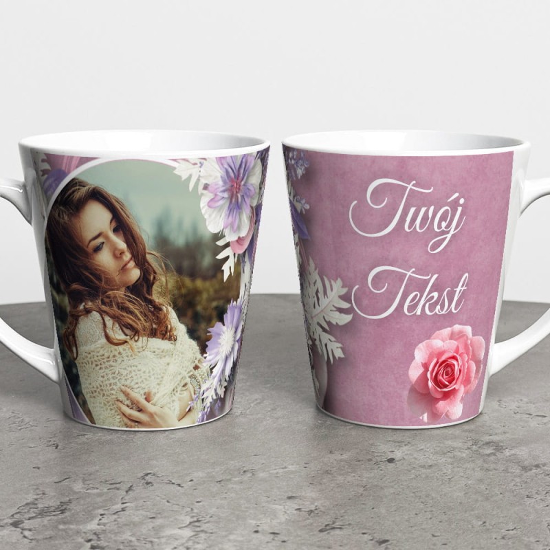 Foto Kubek Latte Ze Zdjęciem i Napisem