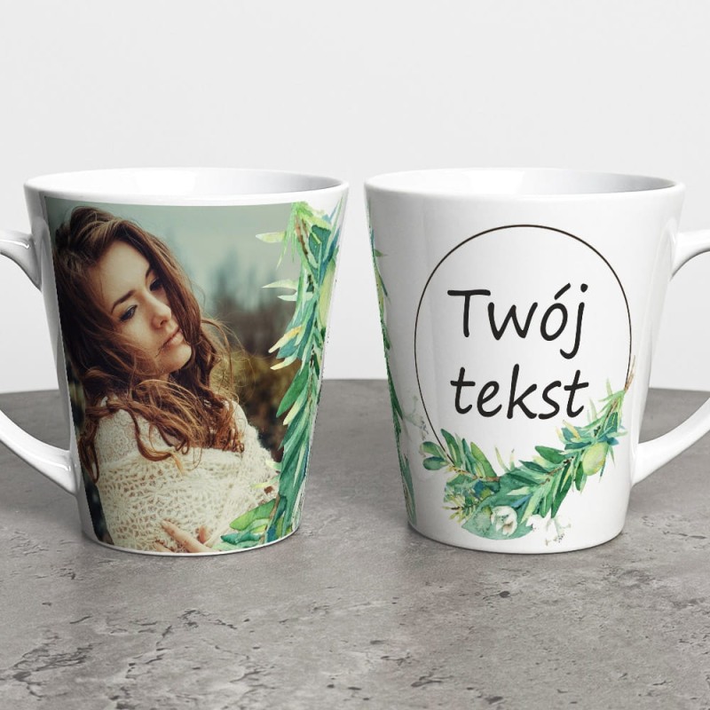 Foto Kubek Latte Ze Zdjęciem i Napisem