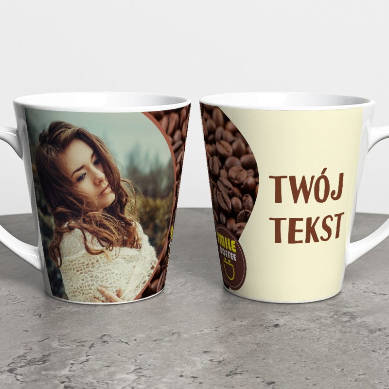 Foto Kubek Latte Ze Zdjęciem i Napisem