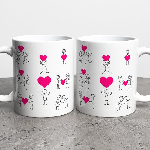 Kubek Na Walentynki Różowe Serduszka