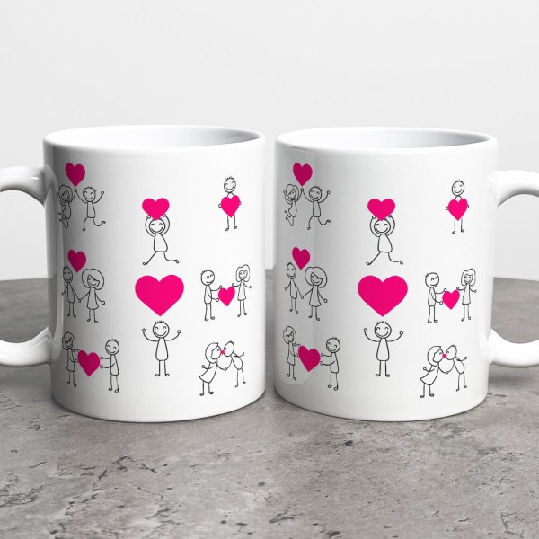 Kubek Na Walentynki Różowe Serduszka