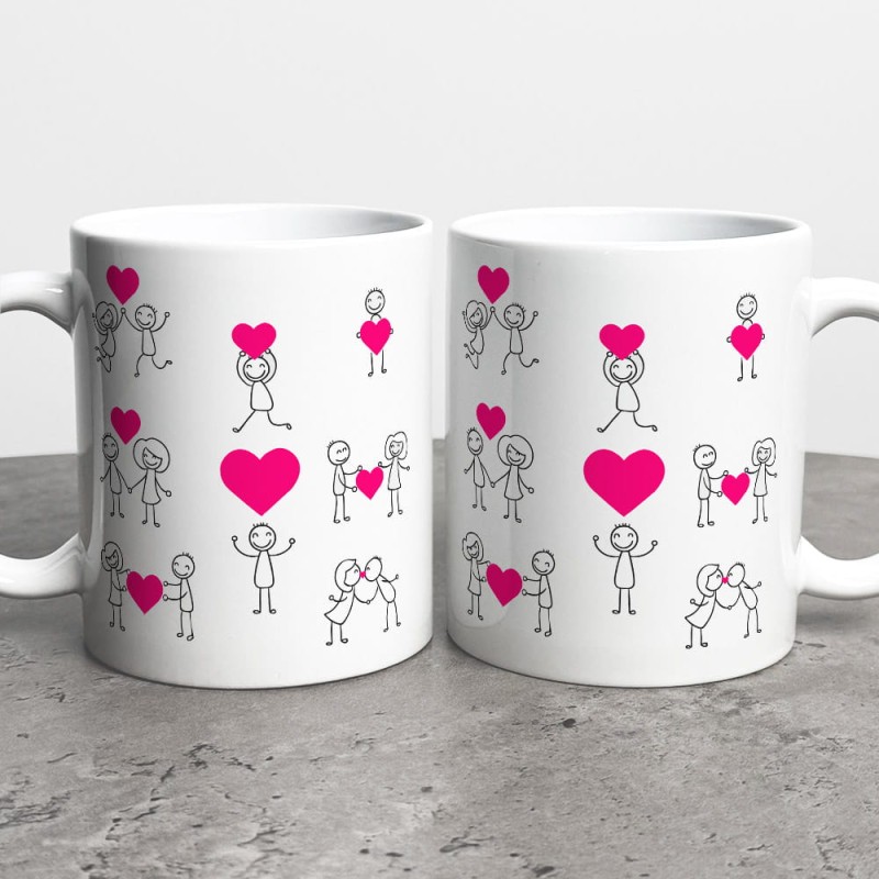 Kubek Na Walentynki Różowe Serduszka