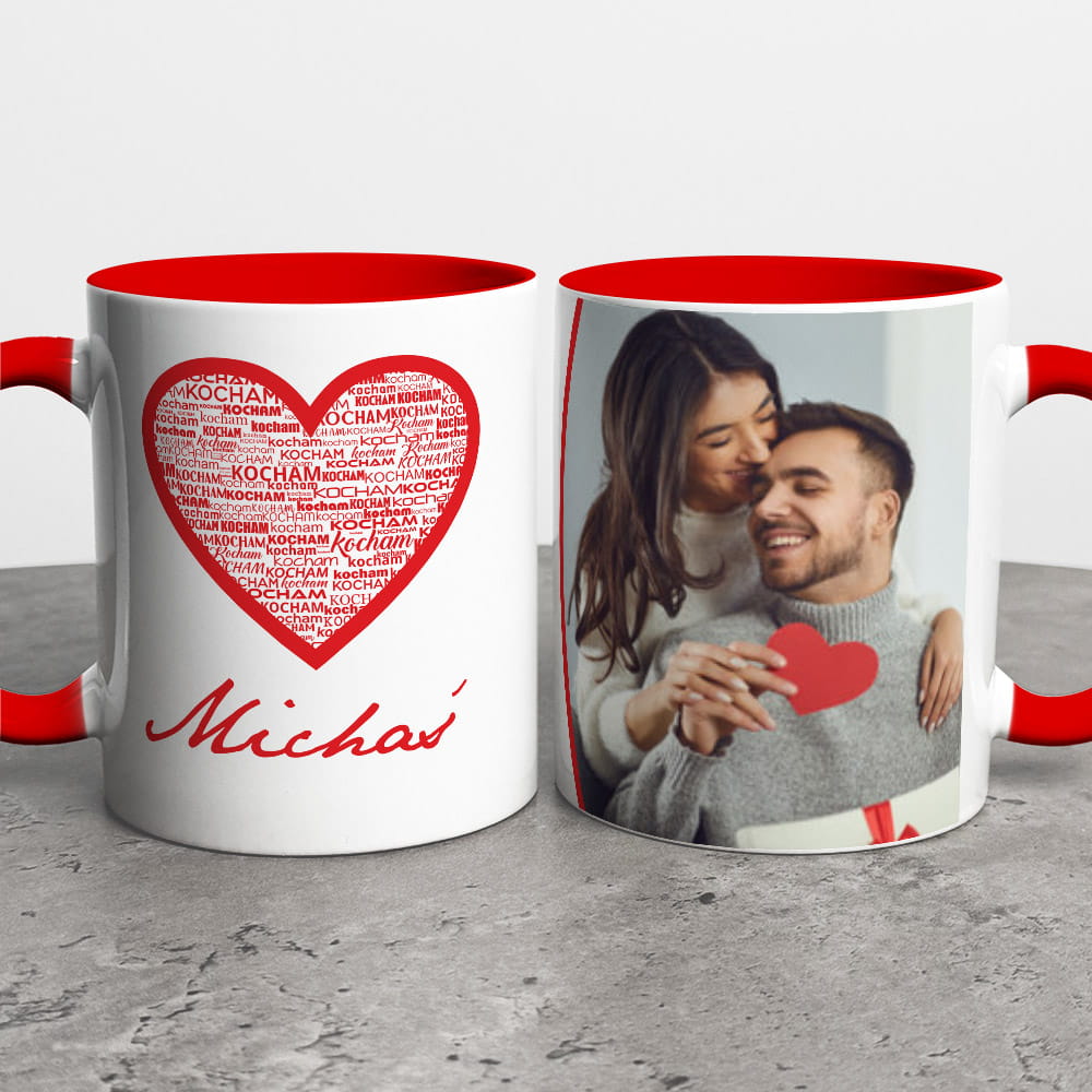 Kubek Na Walentynki Ze Zdjęciem i Imienie