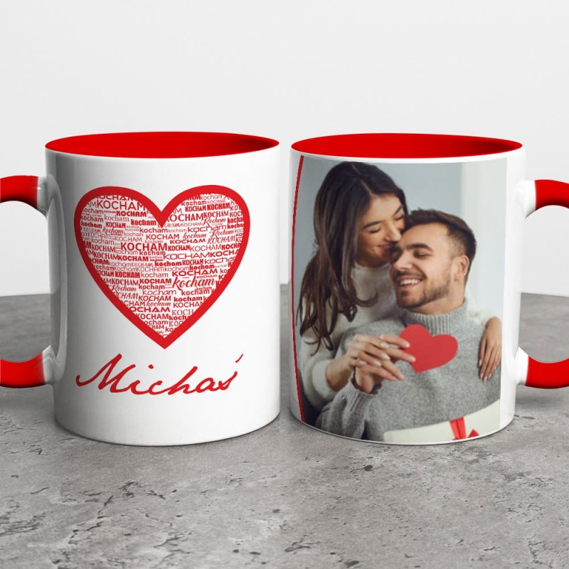 Kubek Na Walentynki Ze Zdjęciem i Imienie