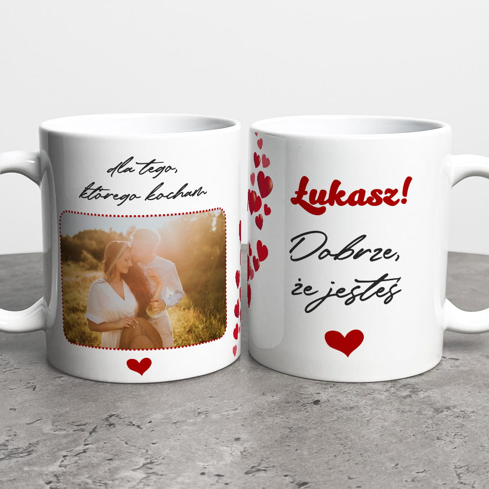Kubek Na Walentynki Ze Zdjęciem i Imieniem