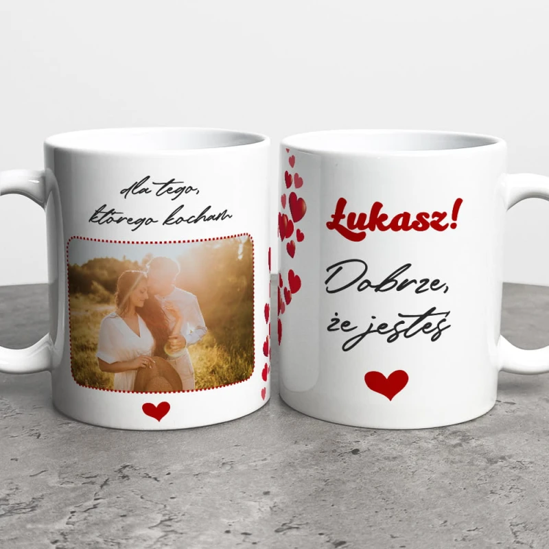 Kubek Na Walentynki Ze Zdjęciem i Imieniem