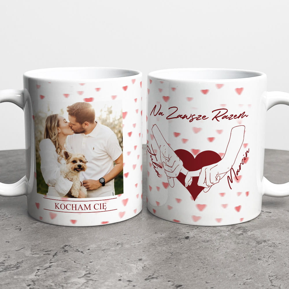 Kubek Na Walentynki Ze Zdjęciem i Imionami