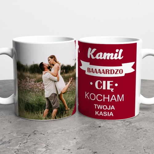 Kubek Na Walentynki Ze Zdjęciem i Imionami