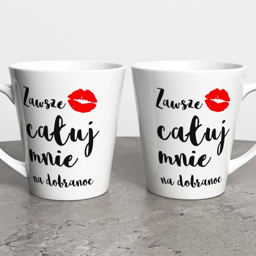 Kubek Latte Na Walentynki Zawsze Całuj Mnie Na Dobranoc