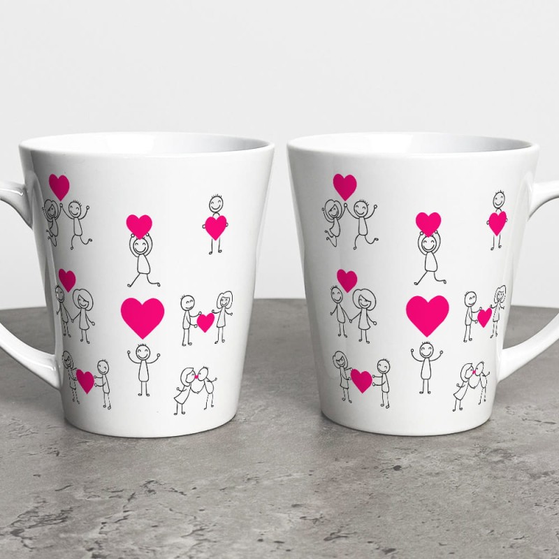 Kubek Latte Na Walentynki Różowe Serduszka