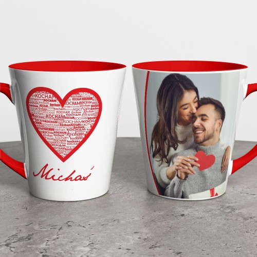 Kubek Latte Na Walentynki Ze Zdjęciem i Imieniem