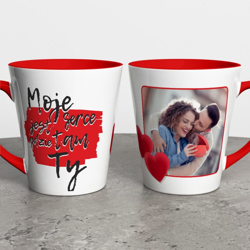 Kubek Latte Na Walentynki Ze Zdjęciem