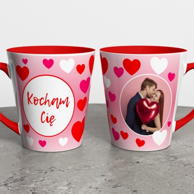 Kubek Latte Na Walentynki Ze Zdjęciem
