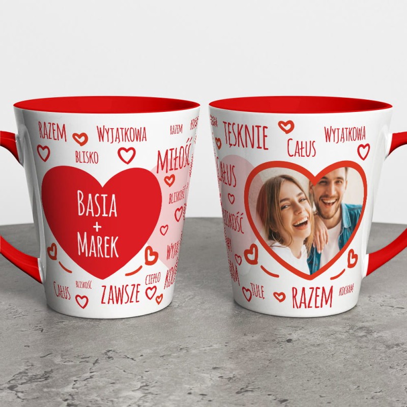 Kubek Na Walentynki Ze Zdjęciem i Imionami