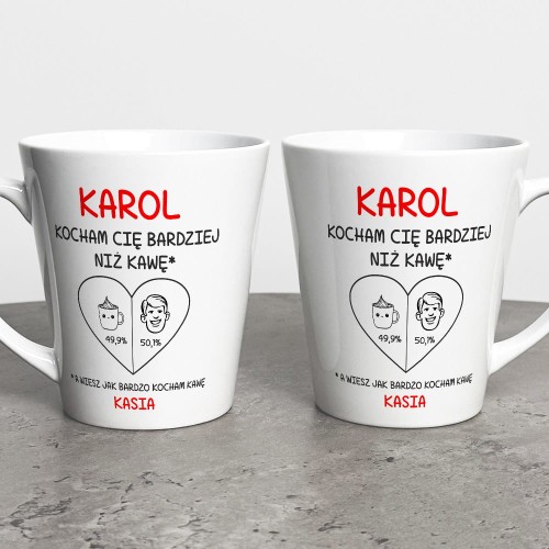 Kubek Latte Na Walentynki Z Imionami
