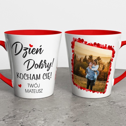 Kubek Latte Na Walentynki Ze Zdjęciem i Imieniem