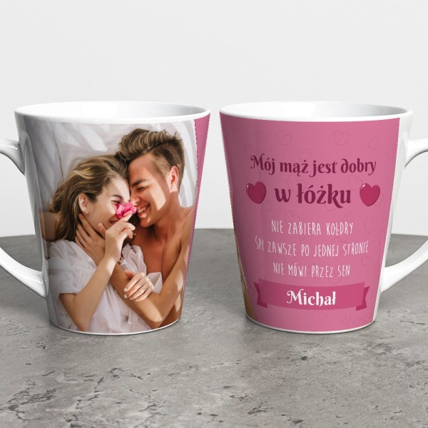 Kubek Latte Na Walentynki Ze Zdjęciem i Imieniem