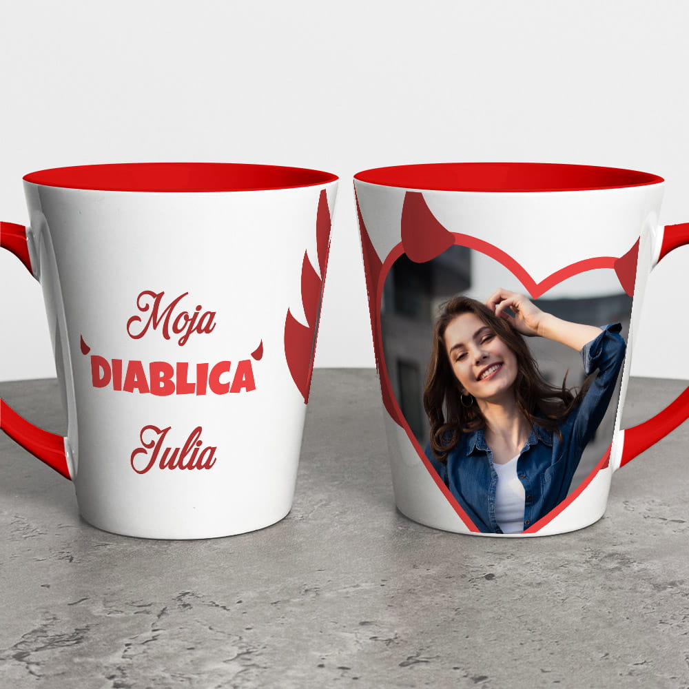 Kubek Latte Na Walentynki Ze Zdjęciem i Imieniem