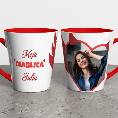 Kubek Latte Na Walentynki Ze Zdjęciem i Imieniem