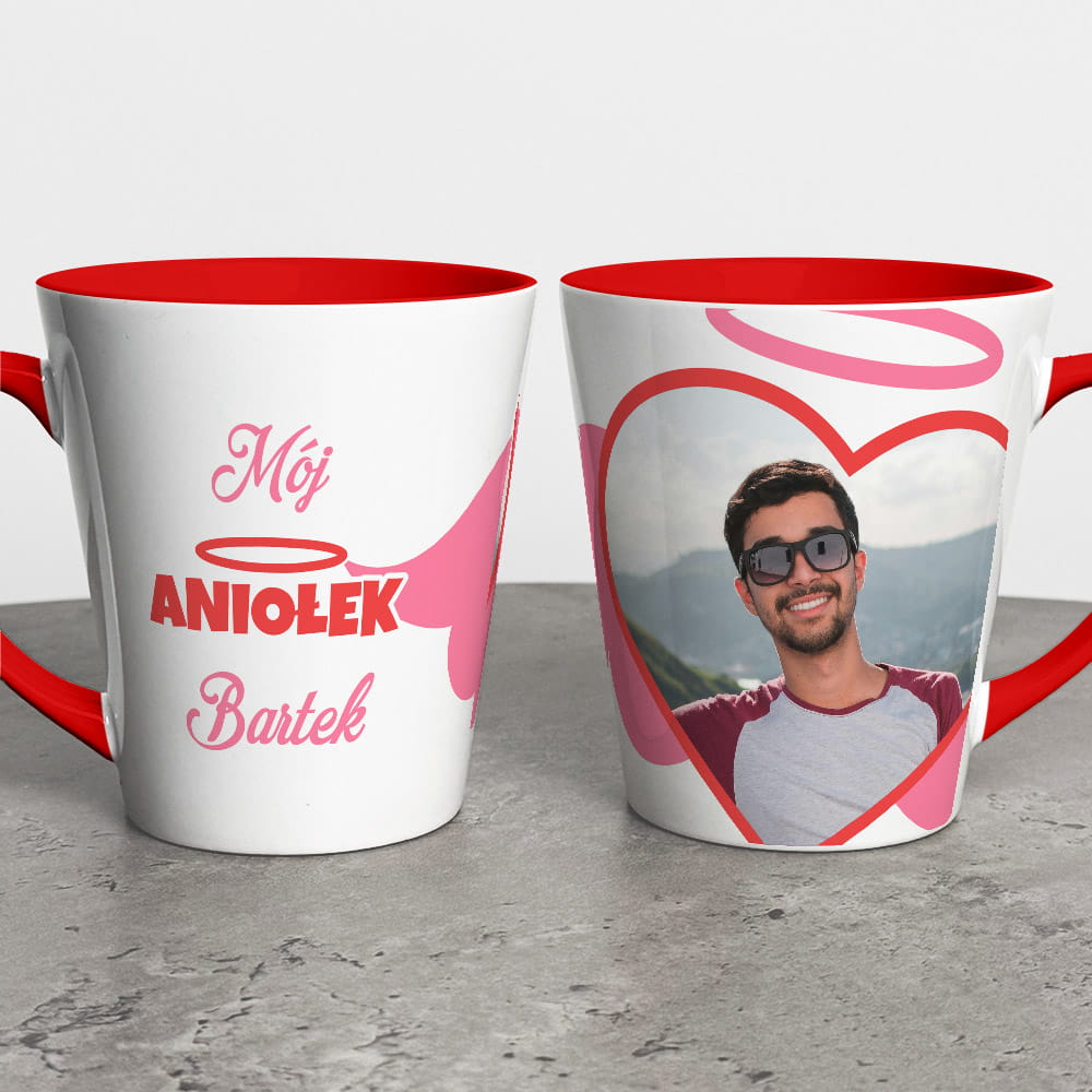Kubek Latte Na Walentynki Ze Zdjęciem i Imieniem