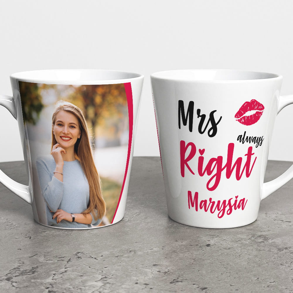 Kubek Latte Na Walentynki Ze Zdjęciem i Imieniem