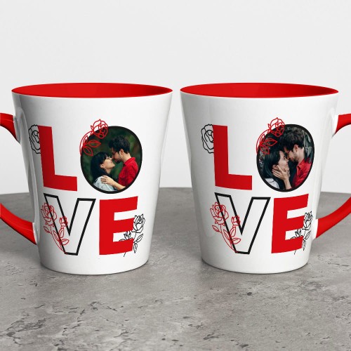 Kubek Latte Na Walentynki Ze Zdjęciem