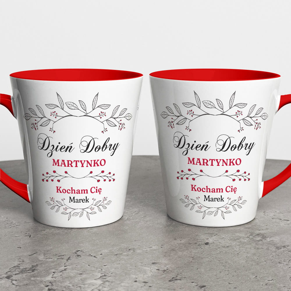 Kubek Latte Na Walentynki Z imionami