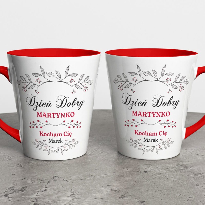 Kubek Latte Na Walentynki Z imionami