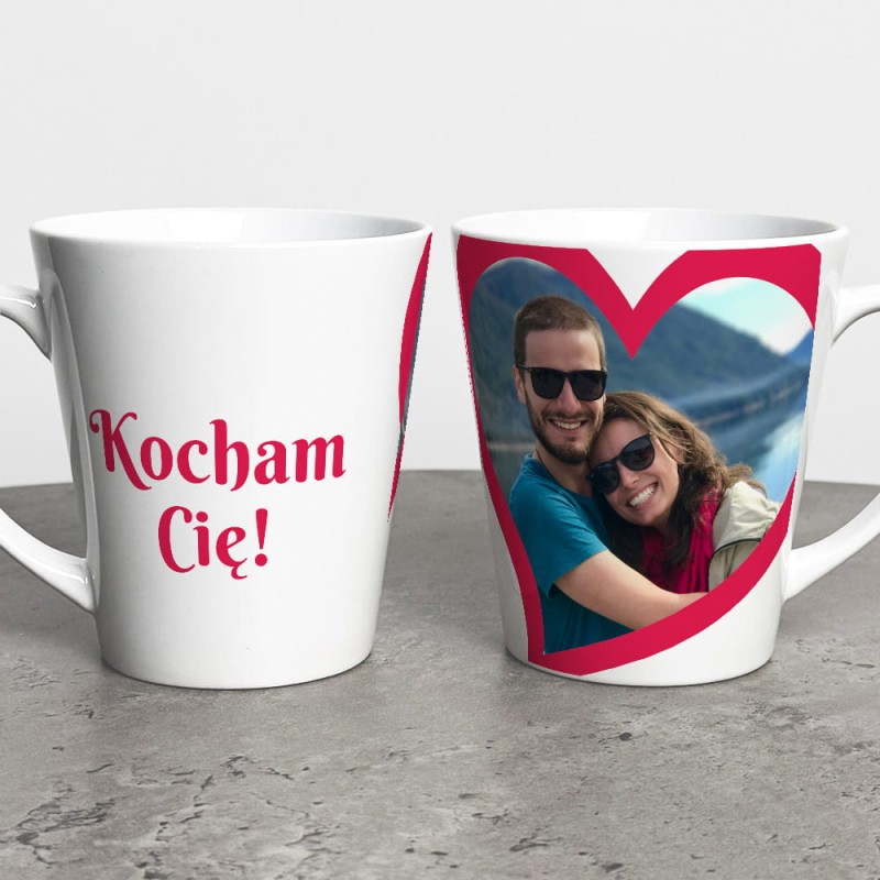 Kubek Latte Na Walentynki Ze Zdjęciem