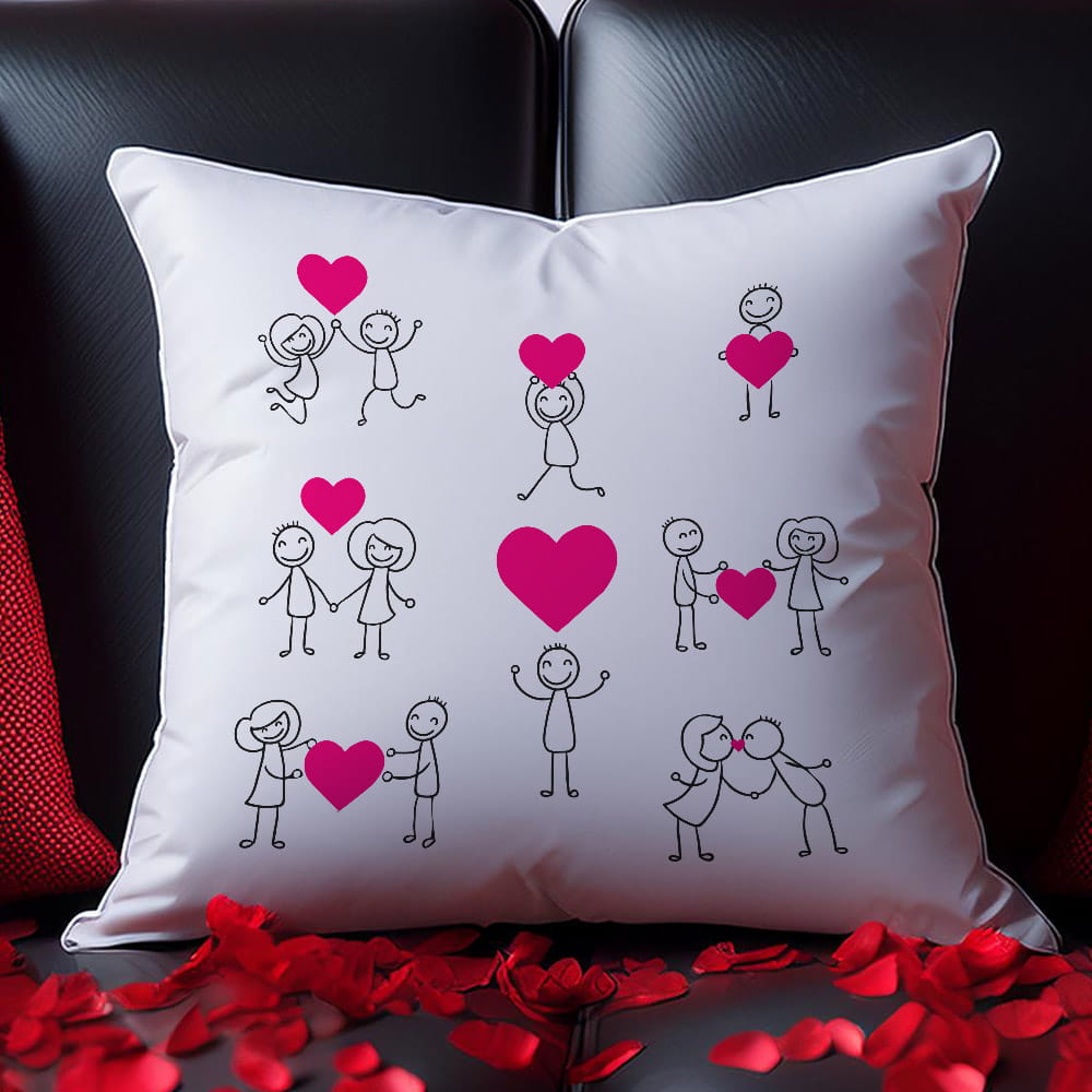 Poduszka Na Walentynki Różowe Serduszka