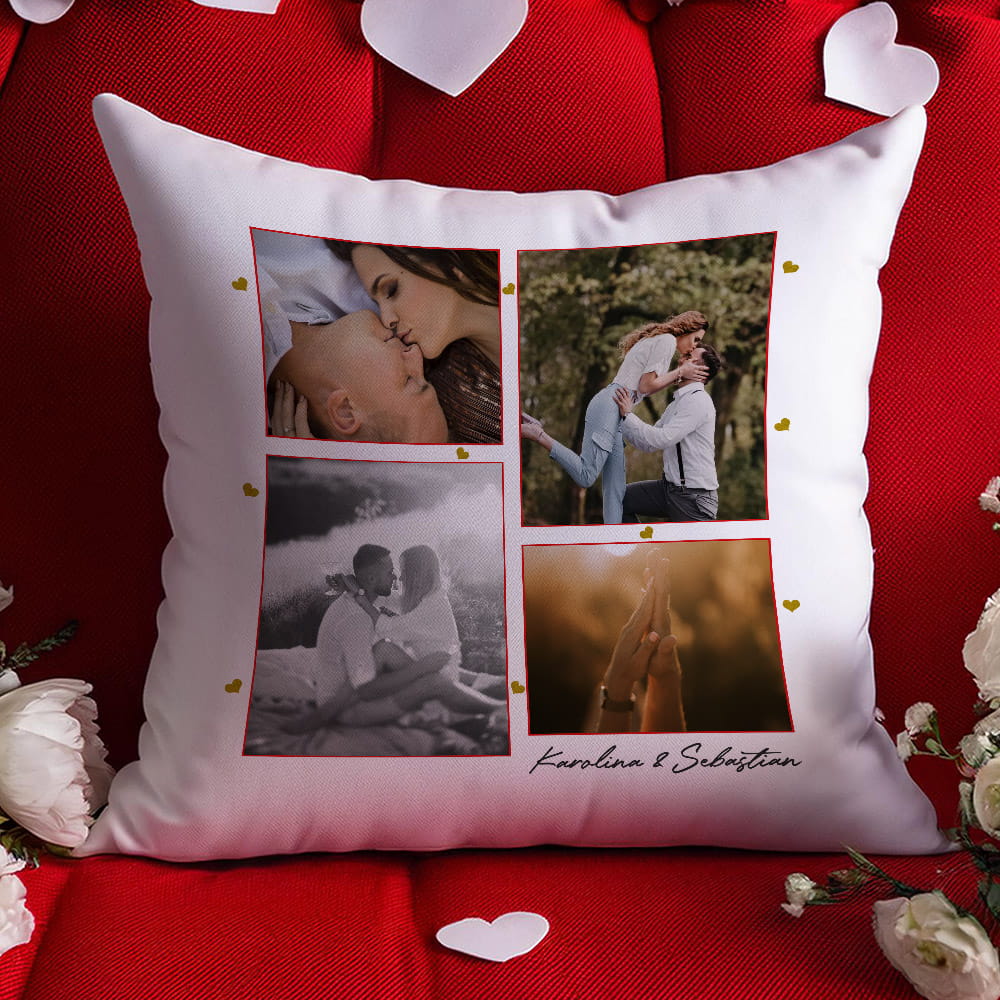 Poduszka Na Walentynki Ze Zdjęciem I Imionami