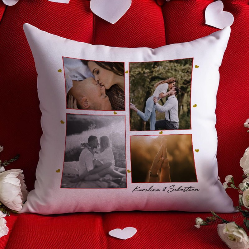 Poduszka Na Walentynki Ze Zdjęciem I Imionami