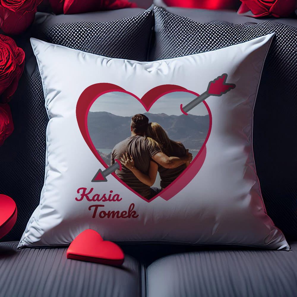 Poduszka Na Walentynki Ze Zdjęciem I Imionami