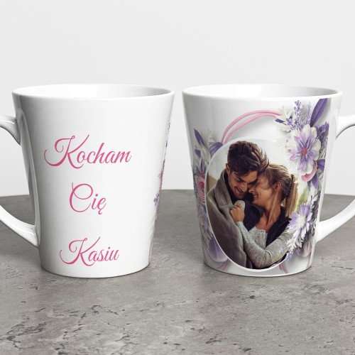 Kubek Latte Na Walentynki Ze Zdjęciem i Imieniem