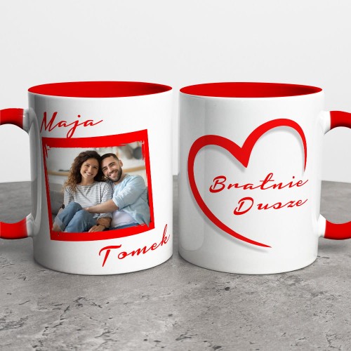 Kubek Na Walentynki Ze Zdjęciem i Imionami