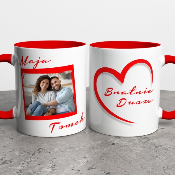 Kubek Na Walentynki Ze Zdjęciem i Imionami